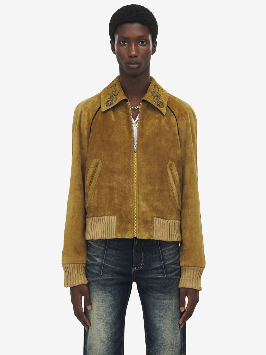 ALEXANDER MCQUEEN - Suede Bomber Jacket - Item 834638Q5APQ2125